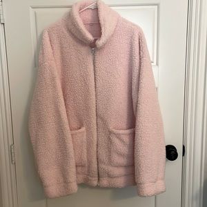 Pink Sherpa zip up 2X